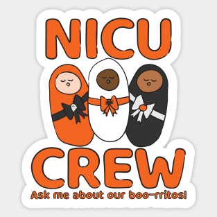 NICU Boo-rritos Sticker